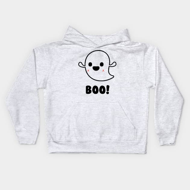 Cute Ghost Boo Halloween Kids Hoodie by alltheprints